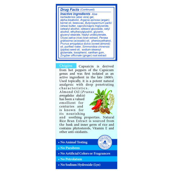 Arthritis Cream Box Inactive Ingredients